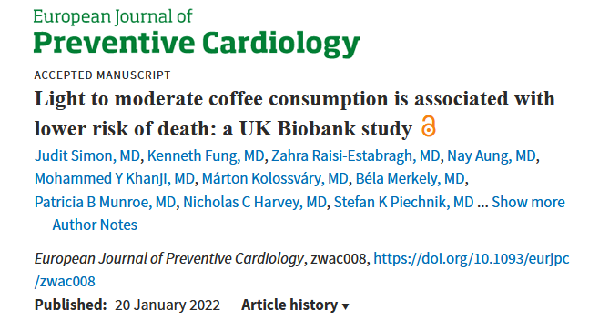 美研究：饮用咖啡与死亡率降低相关