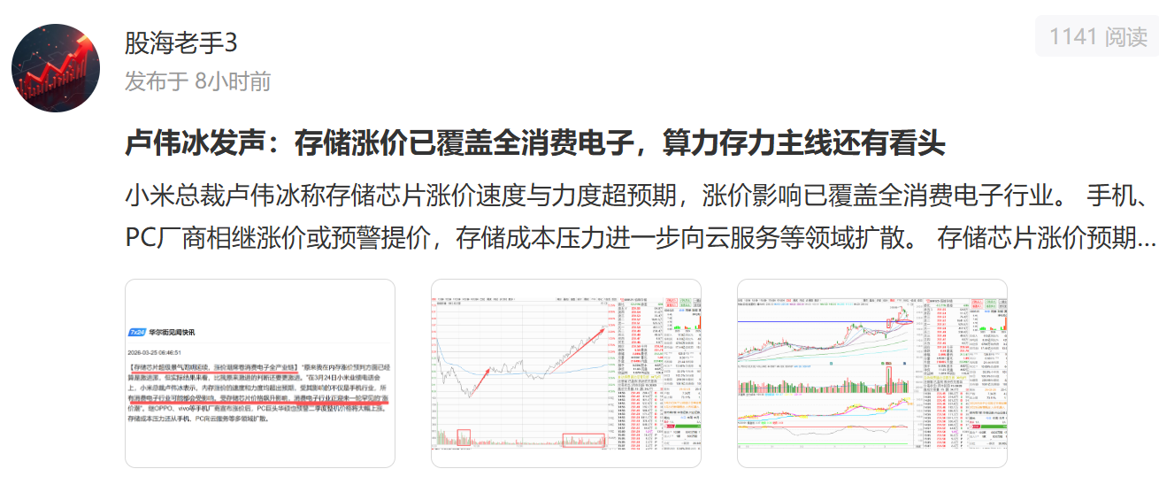 存储芯片现涨价潮，AI需求成关键变量